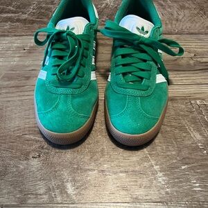 Adidas Gazelle Emerald Green Sneakers with White Stripes